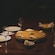 A table set with plates of food
